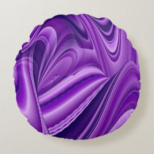 Purple Flower Rainbow Dreams Round Cushion