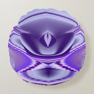 Purple Flower Rainbow Dreams Round Cushion