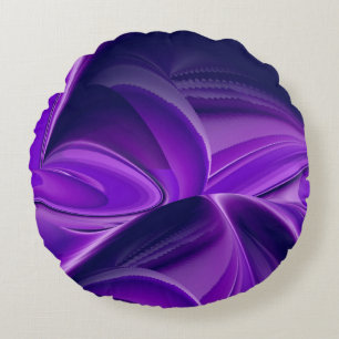 Purple Flower Rainbow Dreams Round Cushion