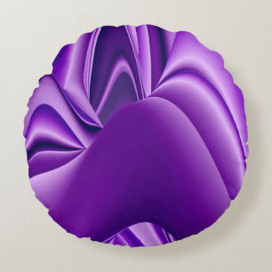 Purple Flower Rainbow Dreams Round Cushion