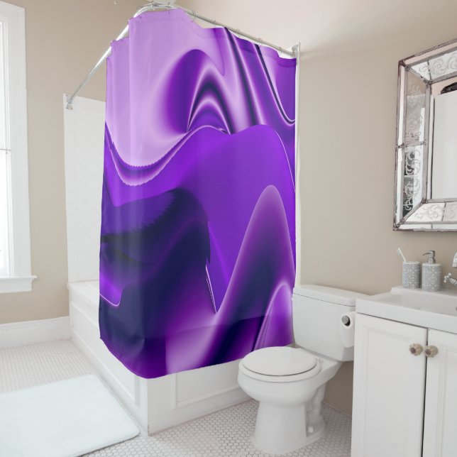 Purple Flower Rainbow Dreams Shower Curtain (In Situ)