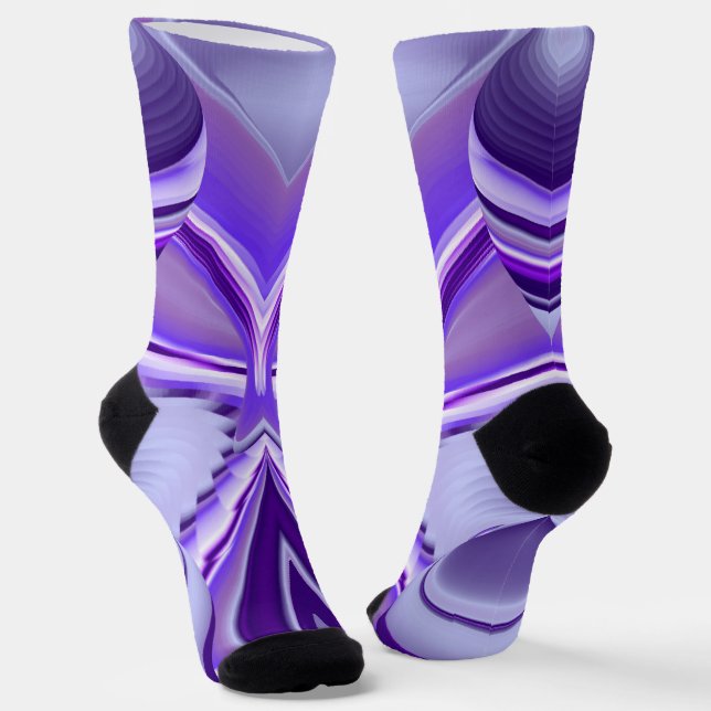 Purple Flower Rainbow Dreams Socks (Angled)