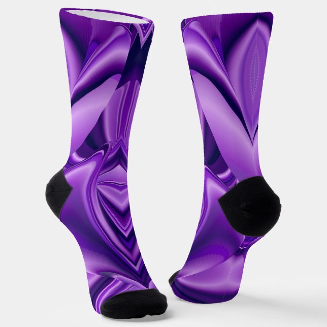 Purple Flower Rainbow Dreams Socks (Angled)