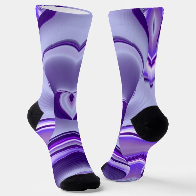 Purple Flower Rainbow Dreams Socks (Angled)