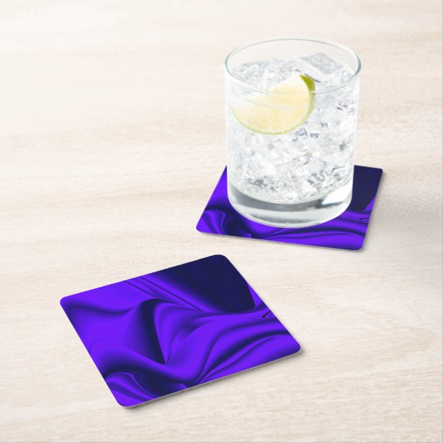 Purple Flower Rainbow Dreams Square Paper Coaster (Insitu)