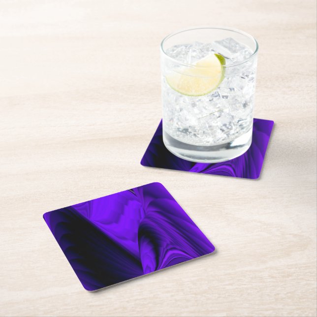 Purple Flower Rainbow Dreams Square Paper Coaster (Insitu)