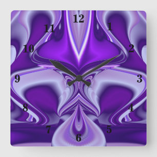 Purple Flower Rainbow Dreams Square Wall Clock