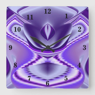 Purple Flower Rainbow Dreams Square Wall Clock