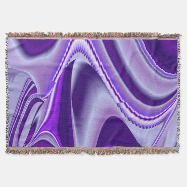 Purple Flower Rainbow Dreams Throw Blanket (Front)