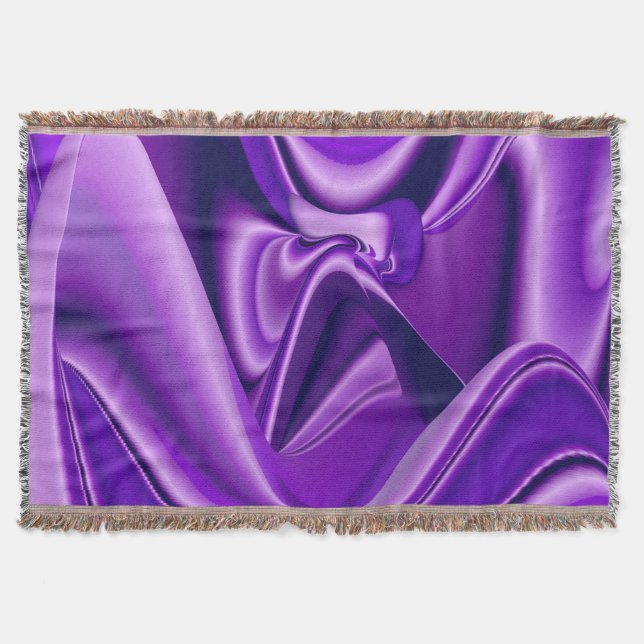 Purple Flower Rainbow Dreams Throw Blanket (Front)
