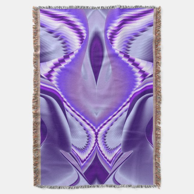 Purple Flower Rainbow Dreams Throw Blanket (Front Vertical)