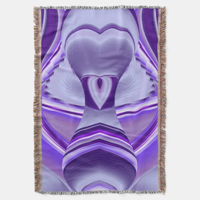 Purple Flower Rainbow Dreams Throw Blanket (Front Vertical)