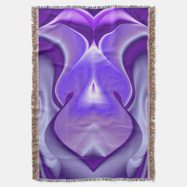 Purple Flower Rainbow Dreams Throw Blanket (Front Vertical)