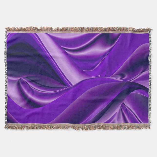 Purple Flower Rainbow Dreams Throw Blanket (Front)