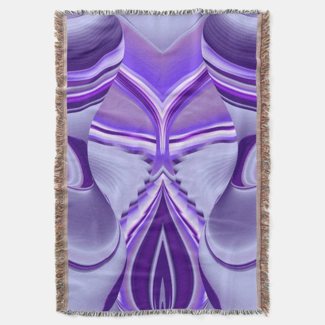 Purple Flower Rainbow Dreams Throw Blanket (Front Vertical)