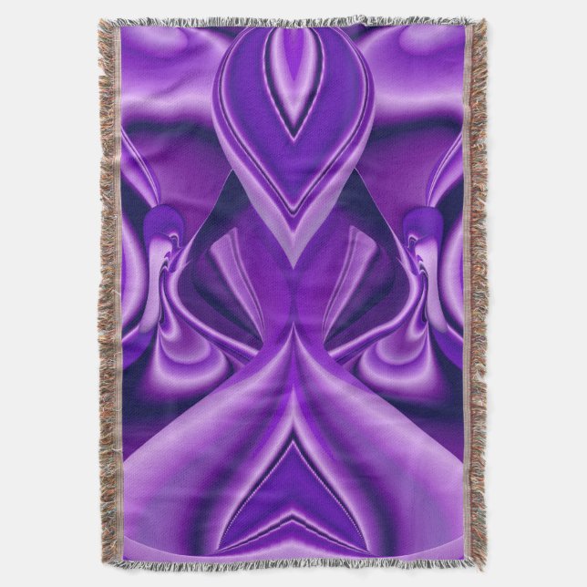 Purple Flower Rainbow Dreams Throw Blanket (Front Vertical)