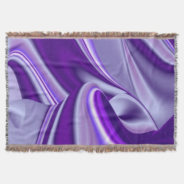 Purple Flower Rainbow Dreams Throw Blanket (Front)