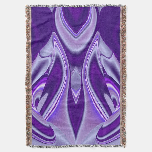 Purple Flower Rainbow Dreams Throw Blanket (Front Vertical)