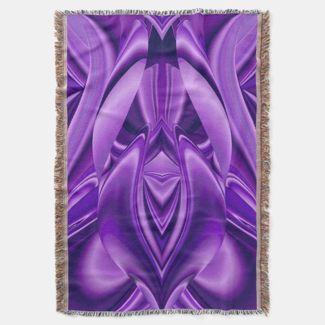 Purple Flower Rainbow Dreams Throw Blanket (Front Vertical)