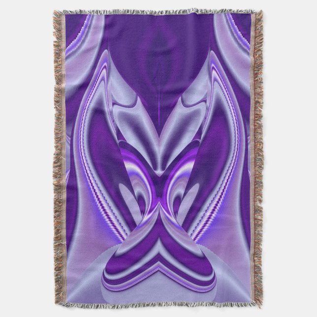 Purple Flower Rainbow Dreams Throw Blanket (Front Vertical)