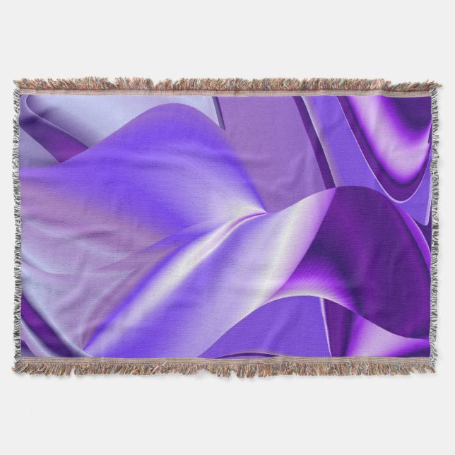 Purple Flower Rainbow Dreams Throw Blanket (Front)