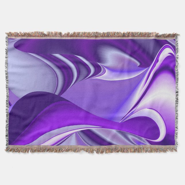 Purple Flower Rainbow Dreams Throw Blanket (Front)