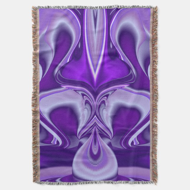 Purple Flower Rainbow Dreams Throw Blanket (Front Vertical)