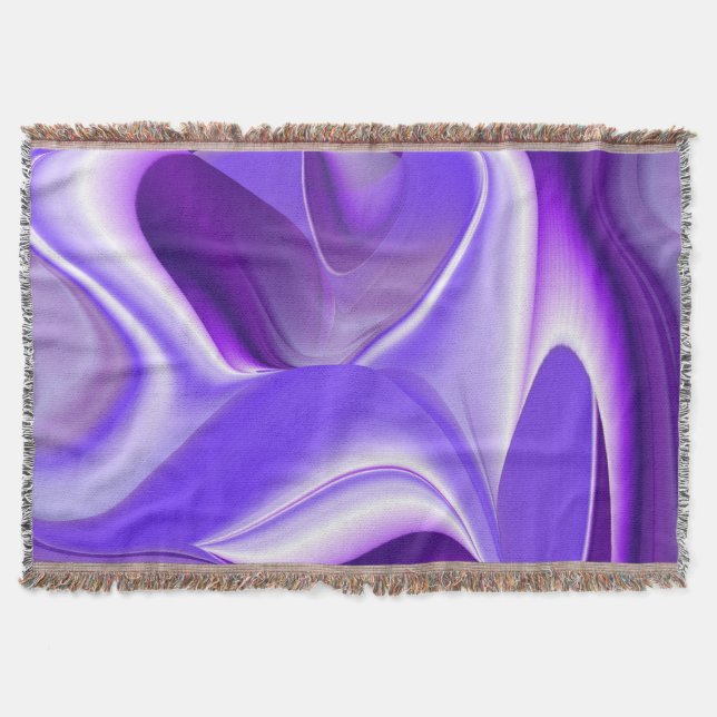 Purple Flower Rainbow Dreams Throw Blanket (Front)