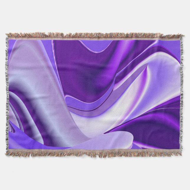 Purple Flower Rainbow Dreams Throw Blanket (Front)