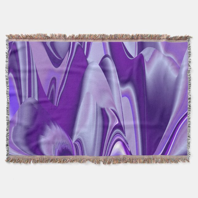 Purple Flower Rainbow Dreams Throw Blanket (Front)