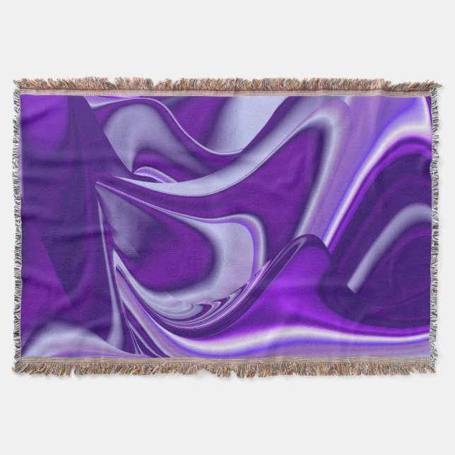 Purple Flower Rainbow Dreams Throw Blanket (Front)
