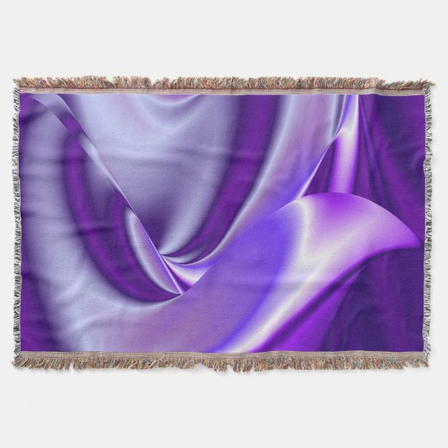 Purple Flower Rainbow Dreams Throw Blanket (Front)