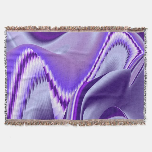 Purple Flower Rainbow Dreams Throw Blanket (Front)