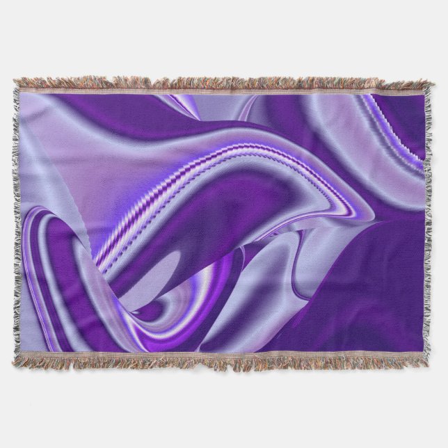 Purple Flower Rainbow Dreams Throw Blanket (Front)