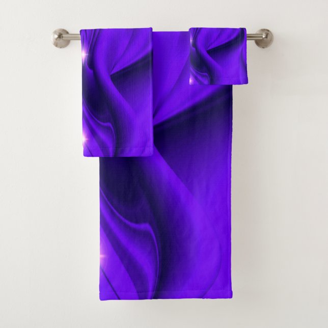 Purple Flower Rainbow Dreams Two Stars Bath Towel Set (Insitu)