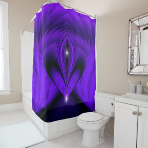 Purple Flower Rainbow Dreams , Two Stars Shower Curtain