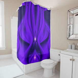 Purple Flower Rainbow Dreams , Two Stars Shower Curtain