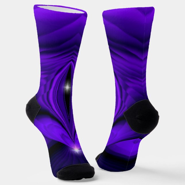 Purple Flower Rainbow Dreams , Two Stars Socks (Angled)