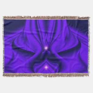 Purple Flower Rainbow Dreams, Two Stars Throw Blanket
