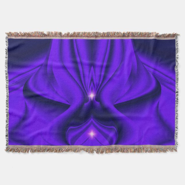 Purple Flower Rainbow Dreams, Two Stars Throw Blanket (Front)