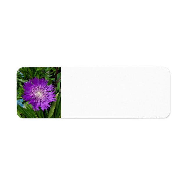 Purple flower return address label (Front)