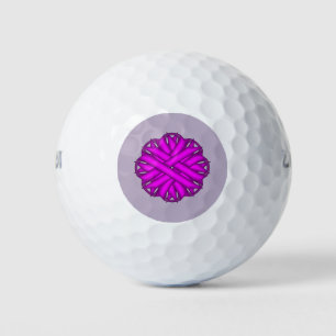 Purple Flower Ribbon by Kenneth Yoncich Golf Balls
