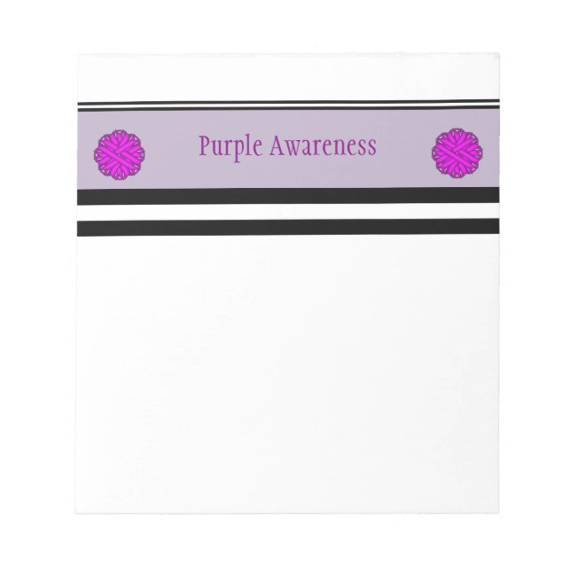 Purple Flower Ribbon by Kenneth Yoncich Notepad (Front)
