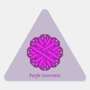 Purple Flower Ribbon by Kenneth Yoncich Triangle Sticker