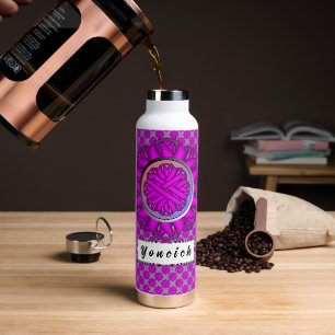 Purple Flower Ribbon by Kenneth Yoncich Water Bottle