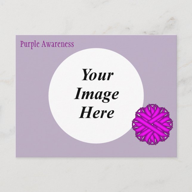 Purple Flower Ribbon Template by Kenneth Yoncich Postcard (Front)