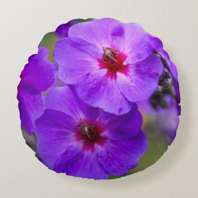 Purple flower round cushion (Front)