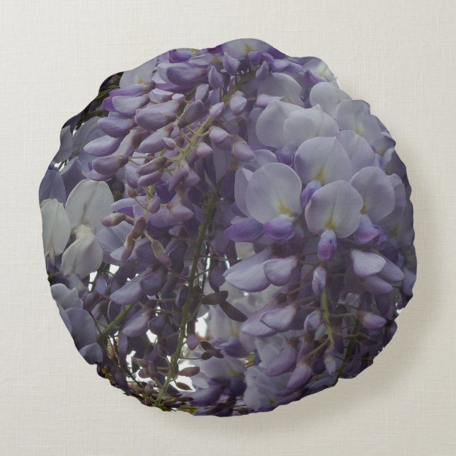 Purple Flower Round Pillow (Back)