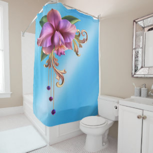 Purple Flower Shower Curtain