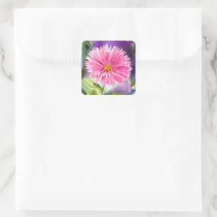 Purple Flower Square Sticker